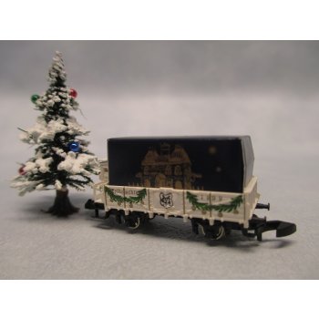 Weihnachten 1999 (Hochbordwagen mit Brenserhaus, beladen mit bedruckter Pappkiste, beiliegend Weihnachtsbaum), in spezieller Verpackung mit Aufdruck: