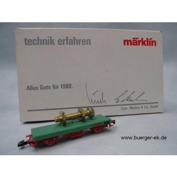 Märklin Flachwagen beladen mit Schraube, Technik erfahren, Alles Gute 1988