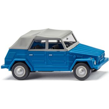 VW 181 blau mit grauem Planenverdeck, Baujahr 1969-1980