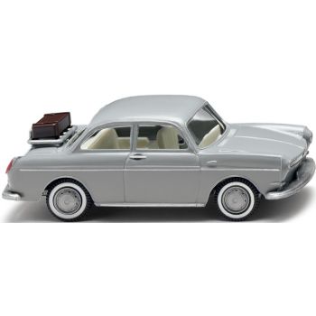 VW 1600 Limousine beladen mit Koffergepäck, staubgrau, Baujahr 1963-1969