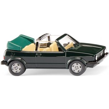 VW Golf I Cabrio, offen, dunkelgrün, Baujahr 1979-92