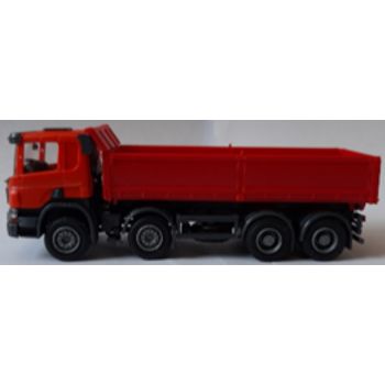 Scania Kipper LKW 8x4, Fahrerhaus orange, Pritsche rot
