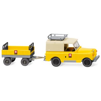 Land Rover mit Anhänger, Schweizer Post - PTT, Baujahr 1958-71
