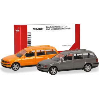 VW Passat Variant B5, kommunalorange und mausgrau, 2 Stück, MiniKit