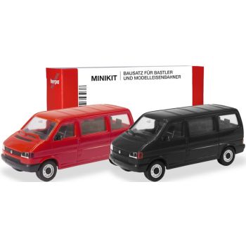 VW T4 Bus, rot und schwarz, 2 Stück, MiniKit