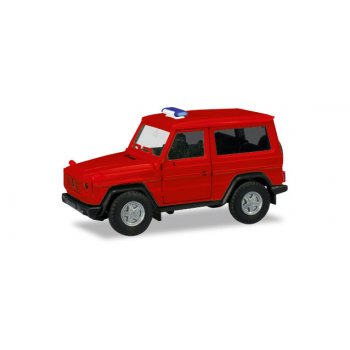 Mercedes-Benz G-Modell, rot, unbedruckt, beiliegend Blaulichtbalken, unbedruckt, MiniKit