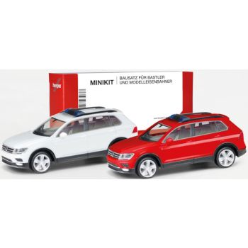 VW Tiguan mit Warnbalken, weiß und rot, 2-er Set, MiniKit