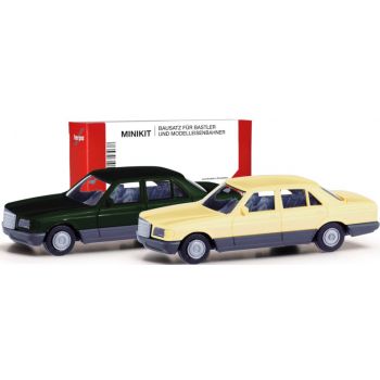 Mercedes-Benz S-Klasse (W126), Mini-Kit 2er-Set, tiefgrün + elfenbein