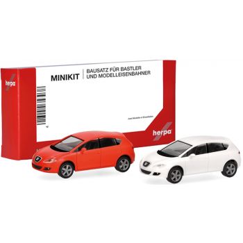 Seat Leon, naranja und candyweiß, 2 Stück, MiniKit