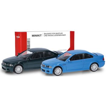 BMW M3 Coupe (E46), 2er-Set, dunkelgrün und bayrischblau, Minikit