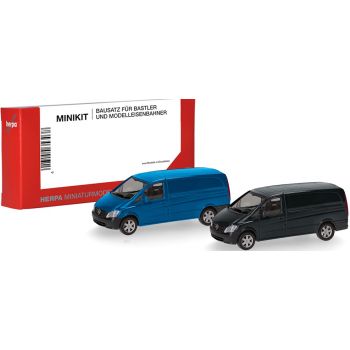 Mercedes-Benz Vito Kasten (W639 facelift Baujahr 2010), enzianlblau und schwarz, 2 Stück, Minikit