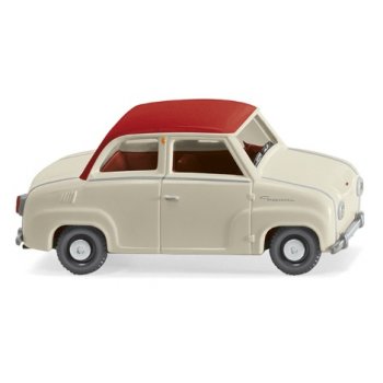 Glas Goggomobil, perlweiß/verkehrsrot