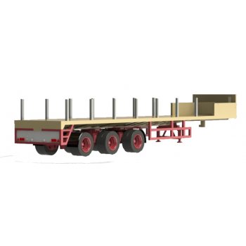Ballast-Trailer 3achsig, beige/rot