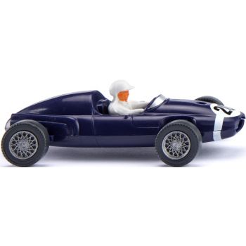 Rennwagen Cooper mit Rennfahrer, schwarzblau, Baujahr 1958-1959