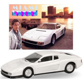 Ferrari Testarossa (Motorabdeckung zum öffnen), bianco, bekannt aus der US-Fernsehserie Miami Vice