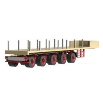 Ballast-Trailer, 5achsig, beige/rot