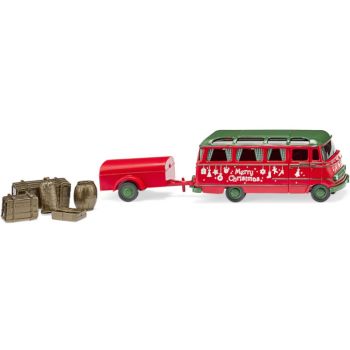 Mercedes.-Benz O 319 Panoramabus mit Anhänger, Merry Christmas - Für Weihnachtsmann, Engel & Geschenke, Baujahr 1955-1968, Weihnachtsmodell
