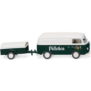 VW T2 Kastenwagen mit Anhänger, Veltins Pülleken Bier, Baujahr 1950-62