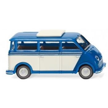 DKW Schnelllaster Bus, blau/perlweiß, Clubreisen im Stil der Fünfziger, Baujahr 1955-1962