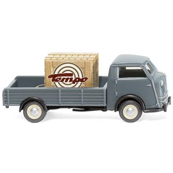 Tempo Matador Tiefpritsche beladen mit Kiste Tempo, fehgrau, Baujahr 1949-52