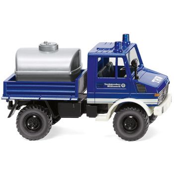 Unimog U 1300 Pritsche mit Tankaufsatz, THW - Technisches Hilfswerk, blau, Baujahr 1975-88