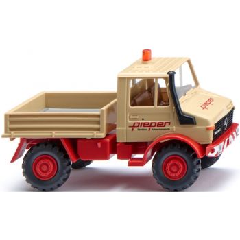 Mercedes-Benz Unimog U 1300 Pritsche, Pieper Spedition Schwertransporte aus Dortmund, beige, Baujahr 1975-1988