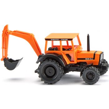 Deutz-Fahr DX 4.70, kommunalorange, Traktor mit Anbaubagger, Baujahr 1983-1987