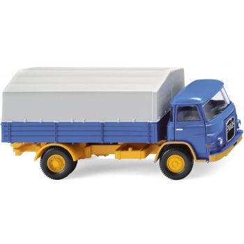 MAN 415 Pritschen-/Planen-LKW, blau/melonengelb, Baujahr 1960-67