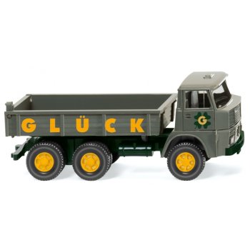 Henschel Flachpritschenkipper 3achsig, GLÜCK, mausgrau