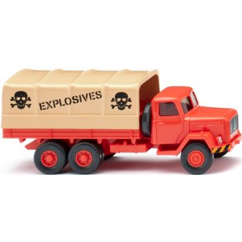 Magirus Eckhauber Pritschen-/Planen-LKW, Filmreif - Lohn der Angst, EXPLOSIVES, leuchtrot, Baujahr 1958-1964