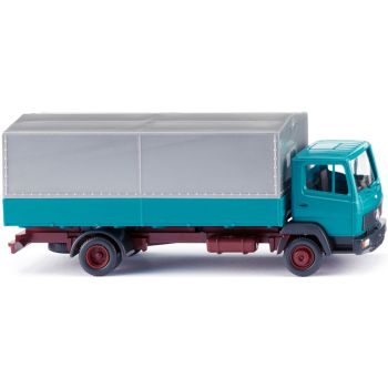 Mercedes-Benz LP 814 Pritschen-/Plane-LKW, türkis mit grauer Plane, Baujahr 1984-1998