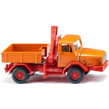 Faun Schwerlastzugmaschine mit Kran, gelborange, Baujahr 1965-1977