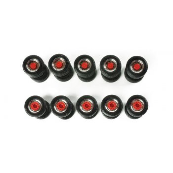 Lenk- und Zwillingsreifen Zugmaschinen (chrom/rot, 5 Sätze)