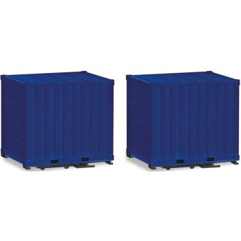 10ft Container mit Platte, ultramarinblau, 2 Stück