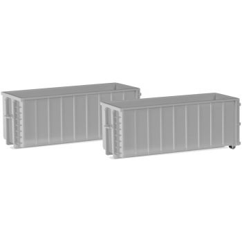 Abrollmulden gerippt, grau, 2 Stück