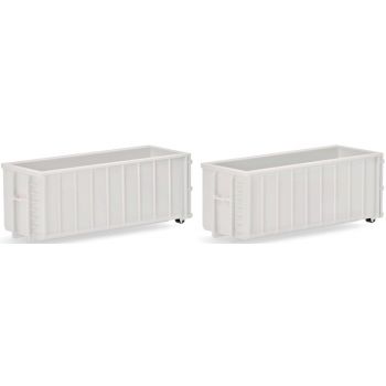 Abrollmulden gerippt, weiß, 2 Stück