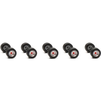 Zubehör Radsätze Hänger Schwedencombi, chrom/rot, 10 Radsätze