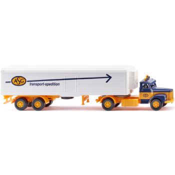Scania Hauber Kühlkoffersattelzug, ASG transport-spedition, Spedition Schweden, Baujahr 1974-1980