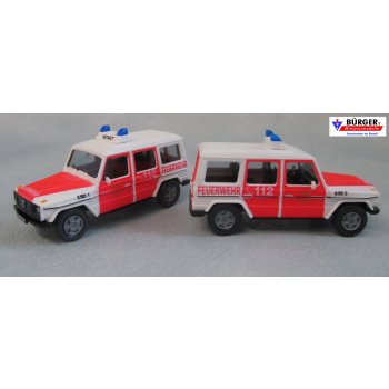 Set mit 2 Mercedes-Benz G der Berufsfeuerwehr Stuttgart NEF 1 und NEF 2, NOTARZT / FEUERWEHR 112, 