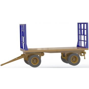 Strohtransportwagen blau/orange, Fertigmodell