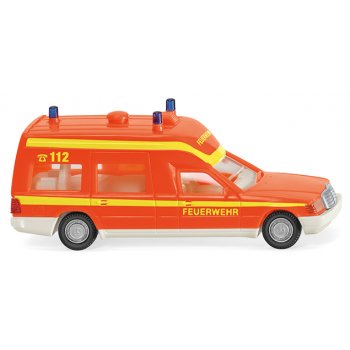 Mercedes-Benz Binz Krankenwagen, Feuerwehr 112, tagesleuchtrot