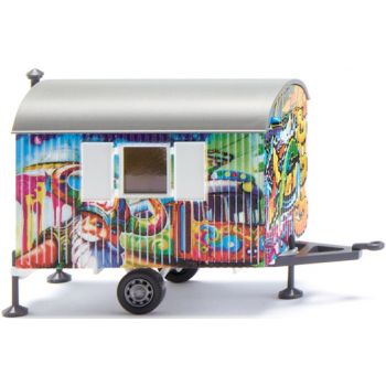 Bauwagen in Graffiti-Optik, Baujahr 1967-1985