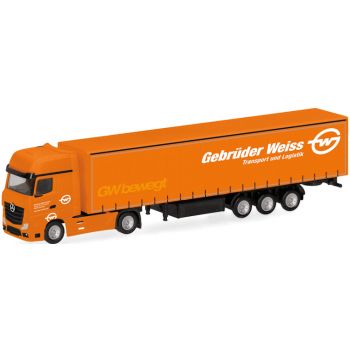 Mercedes-Benz Actros Gigaspace Gardinenplangen-Sattelzug, Gebrüder Weiss, Lauterbach - Österreich, Spur N