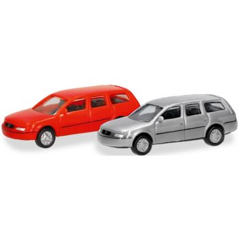 Set mit zwei VW Passat Variant, rot und silber, Spur N