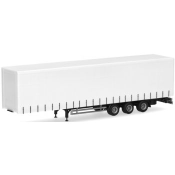 Lowliner-Gardinenplanen-Auflieger 3-achs, Fahrgestell schwarz