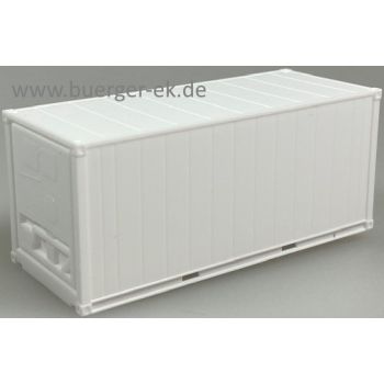 Container 20ft., Seitenwände glatt, weiß