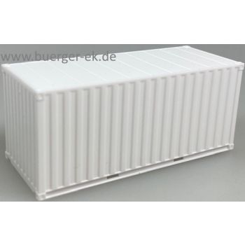 Container 20ft., Seitenwände geriffelt, weiß