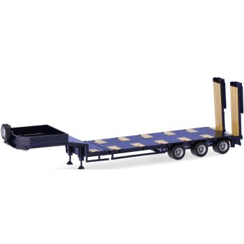 Goldhofer Semitieflader mit Rampen 3achsig, THW - Technisches Hilfswerk, ultramarinblau