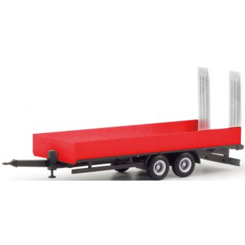LKW Tieflade-Tandemanhänger mit Auffahrrampen 2achs, rot
