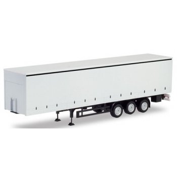 Gardinenplanen-Auflieger mit Bordwänden, weiß